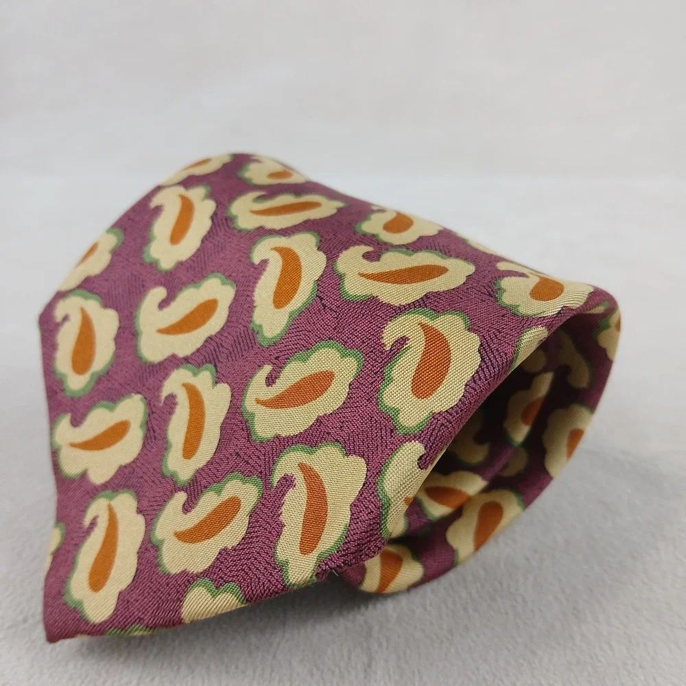 VTG‎ Burberrys Of London 3.5x60 Mens Silk Tie Woven Paisley
